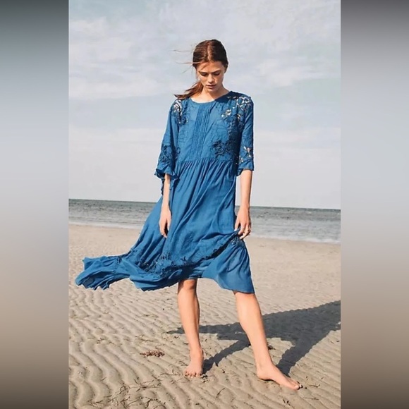 ANTHROPOLOGIE MEADOW FLUTTER-SLEEVE DRESS XS - Picture 5 of 6